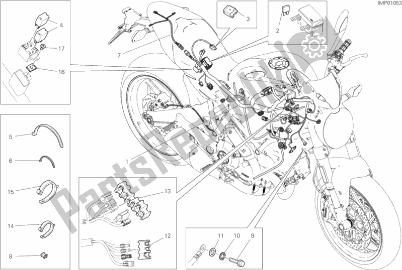 All parts for the Wiring Harness of the Ducati Monster 797 Plus Thailand 2019